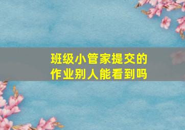 班级小管家提交的作业别人能看到吗