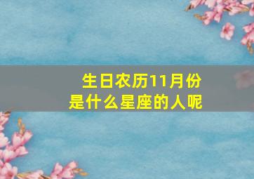 生日农历11月份是什么星座的人呢