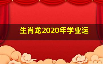 生肖龙2020年学业运