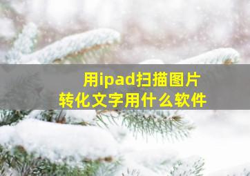 用ipad扫描图片转化文字用什么软件