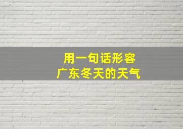 用一句话形容广东冬天的天气