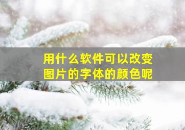 用什么软件可以改变图片的字体的颜色呢