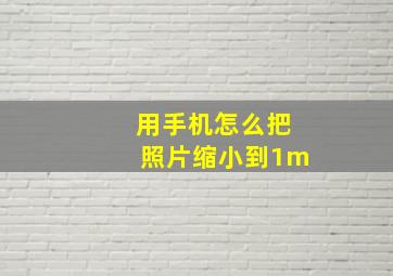 用手机怎么把照片缩小到1m