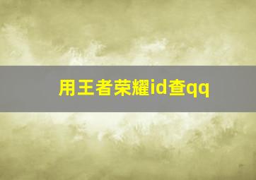 用王者荣耀id查qq