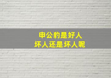 申公豹是好人坏人还是坏人呢