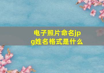 电子照片命名jpg姓名格式是什么