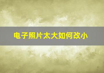 电子照片太大如何改小