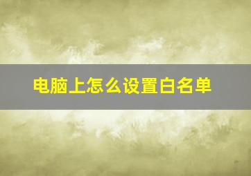 电脑上怎么设置白名单