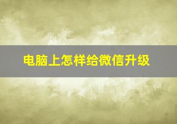 电脑上怎样给微信升级