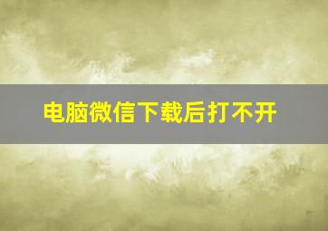 电脑微信下载后打不开