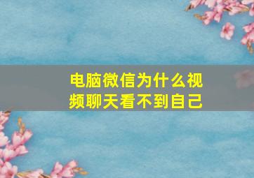 电脑微信为什么视频聊天看不到自己