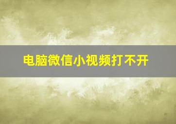 电脑微信小视频打不开