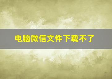 电脑微信文件下载不了