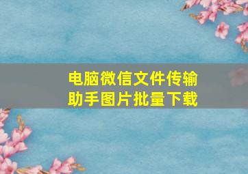 电脑微信文件传输助手图片批量下载