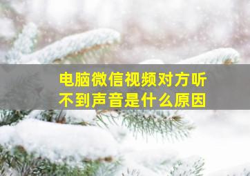 电脑微信视频对方听不到声音是什么原因