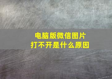 电脑版微信图片打不开是什么原因