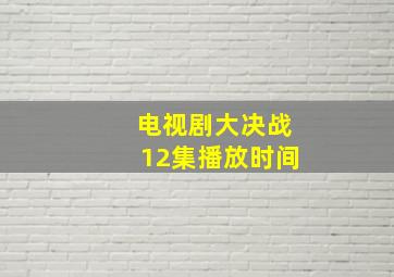 电视剧大决战12集播放时间