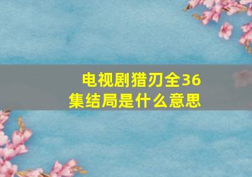 电视剧猎刃全36集结局是什么意思