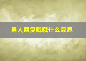 男人回复哦哦什么意思