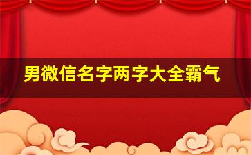 男微信名字两字大全霸气