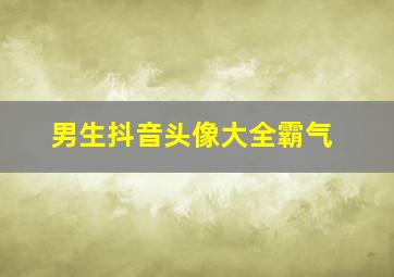 男生抖音头像大全霸气