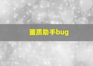 画质助手bug