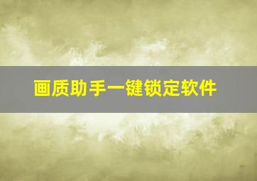 画质助手一键锁定软件