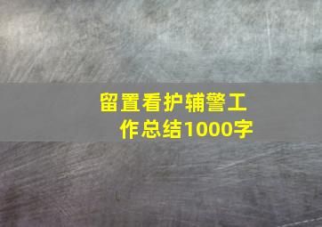 留置看护辅警工作总结1000字