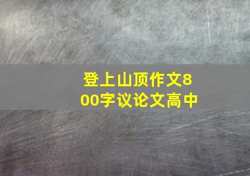 登上山顶作文800字议论文高中