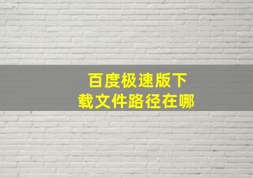 百度极速版下载文件路径在哪