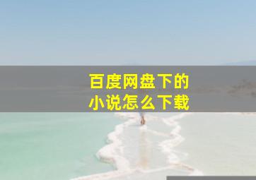 百度网盘下的小说怎么下载