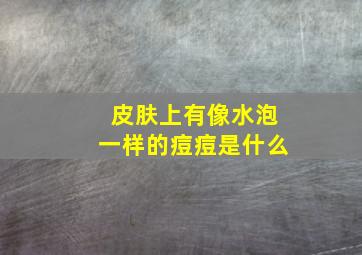 皮肤上有像水泡一样的痘痘是什么