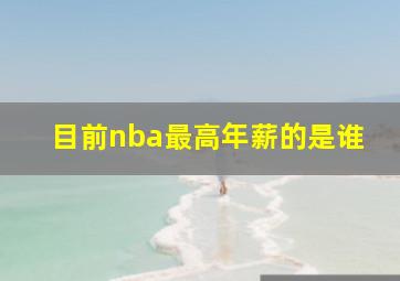 目前nba最高年薪的是谁