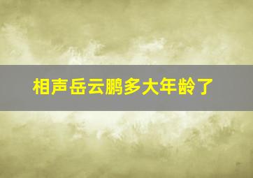 相声岳云鹏多大年龄了