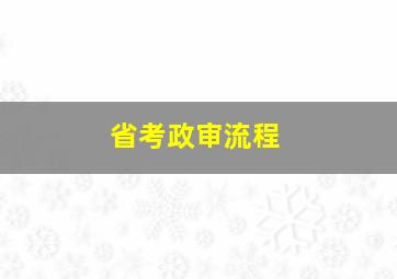 省考政审流程