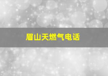 眉山天燃气电话