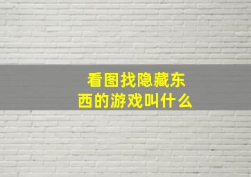 看图找隐藏东西的游戏叫什么