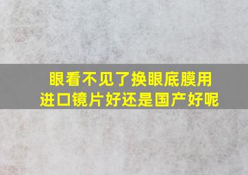 眼看不见了换眼底膜用进口镜片好还是国产好呢