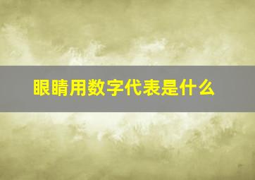 眼睛用数字代表是什么