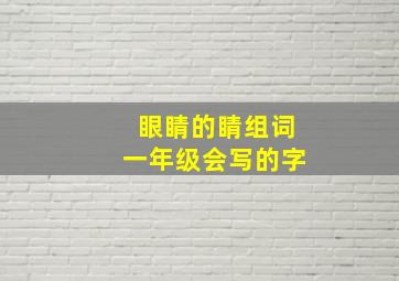 眼睛的睛组词一年级会写的字