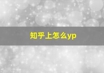 知乎上怎么yp