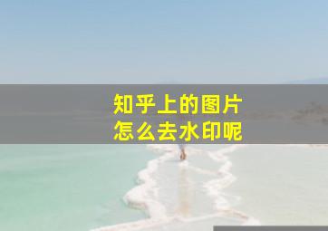 知乎上的图片怎么去水印呢