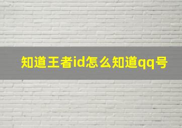 知道王者id怎么知道qq号