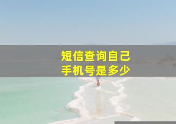 短信查询自己手机号是多少