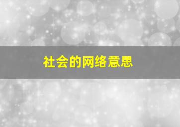 社会的网络意思