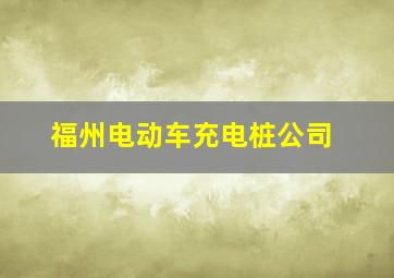 福州电动车充电桩公司