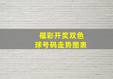 福彩开奖双色球号码走势图表