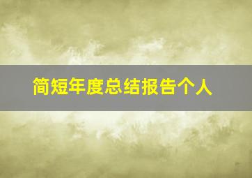 简短年度总结报告个人