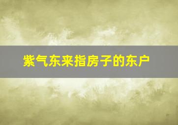 紫气东来指房子的东户