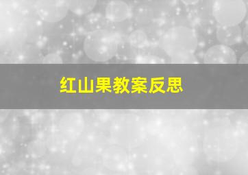 红山果教案反思